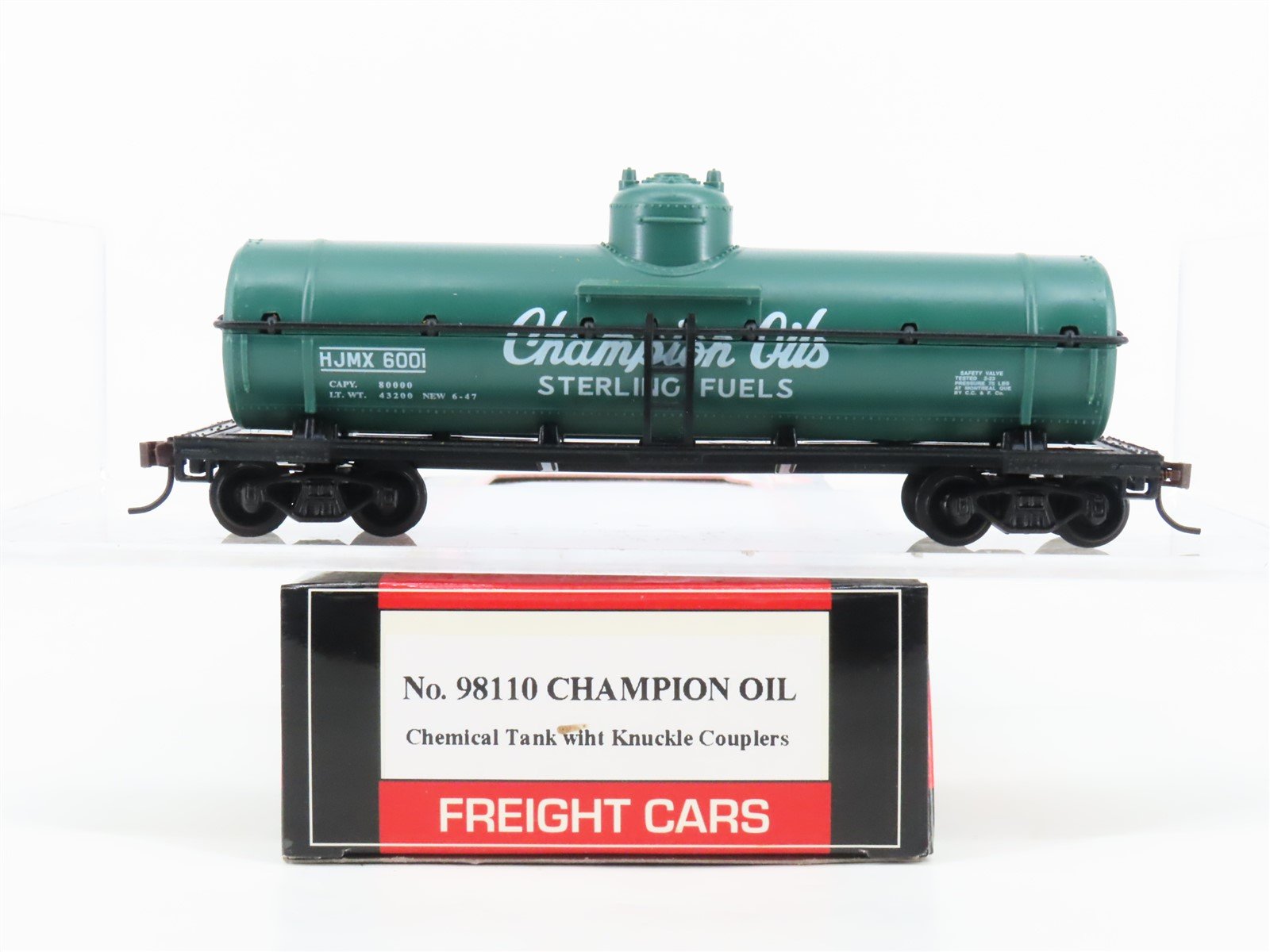 HO Scale Model Power 98110 HJMX Champion Oil Chemical Tank Car #6001