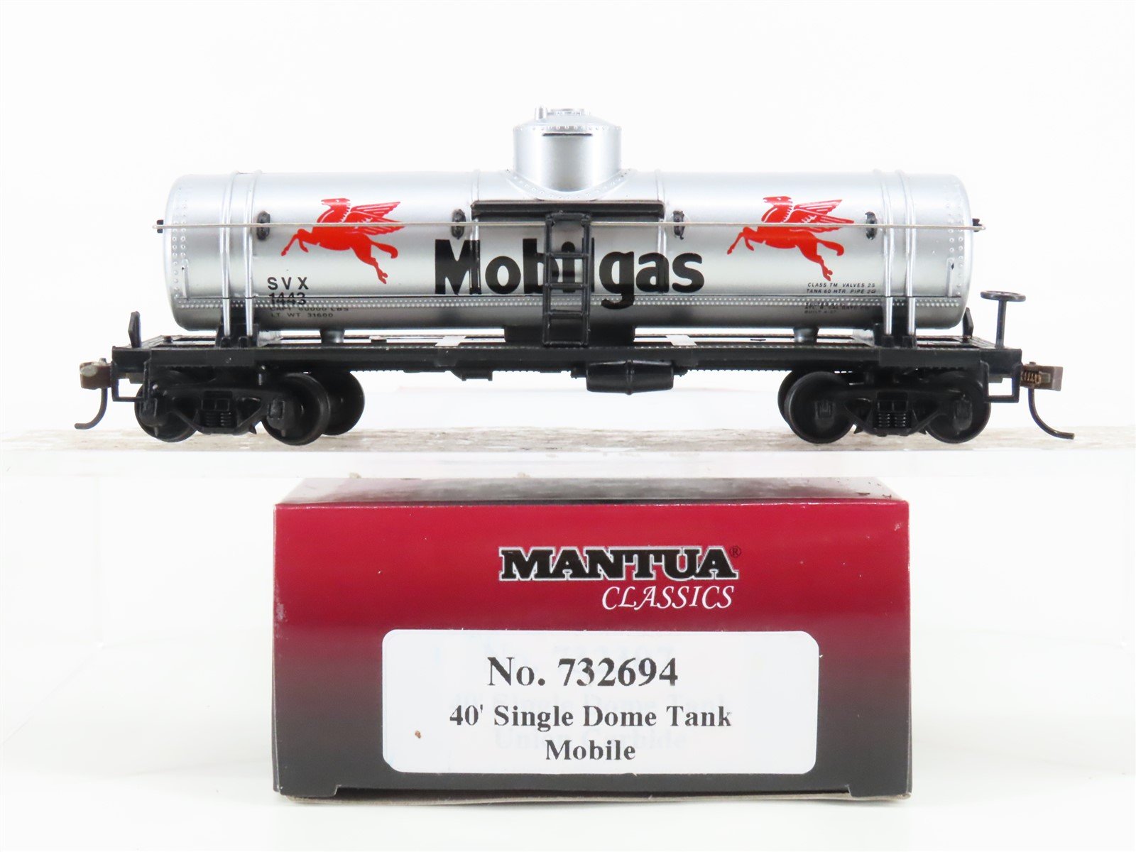 ゆ*ん様 Matchbox N98 Mobilgas タンクローリー HO Scale Mantua 732694 SVX Mobilgas 40' Single Dome Tank Car #1443