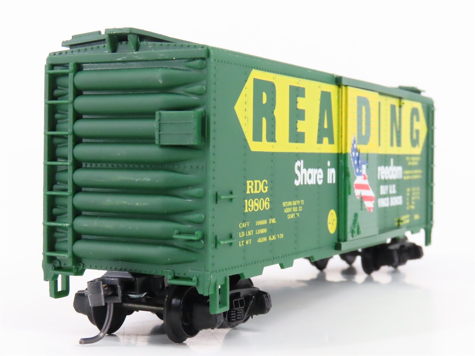 HO Scale Mantua 734-186 RDG Reading 41' Single Door Box Car #19806