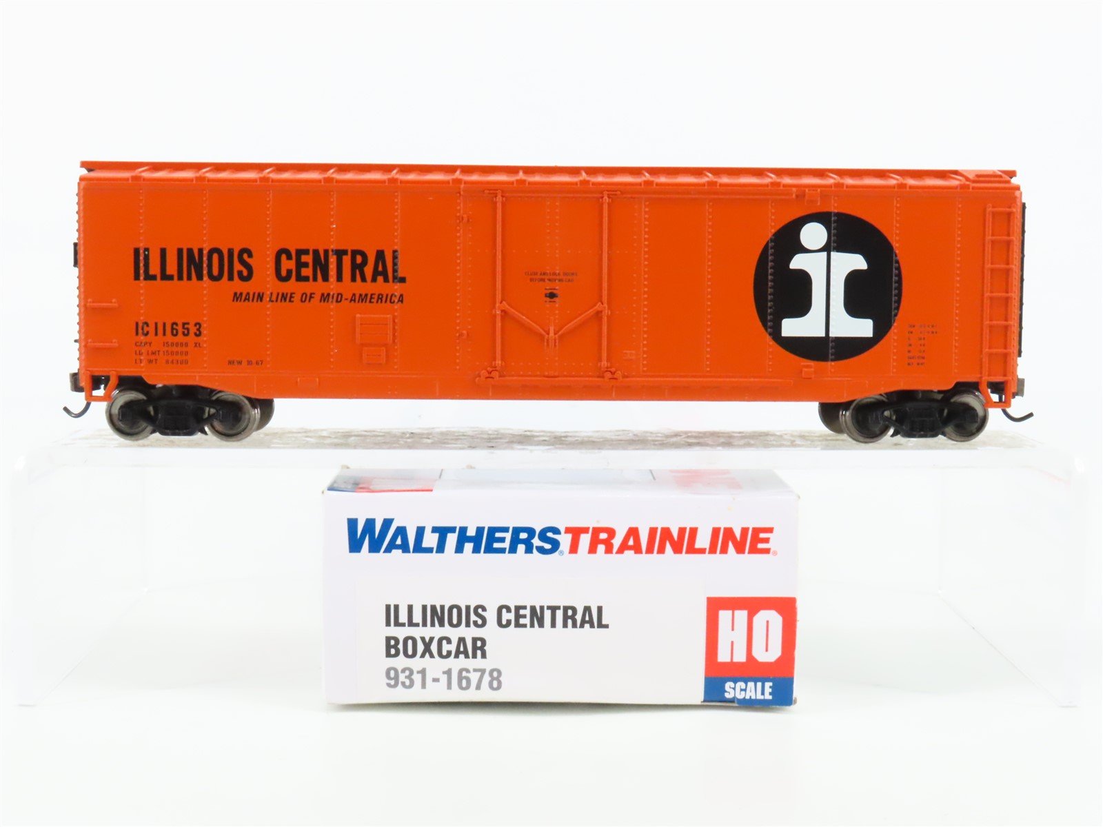 HO Scale Walthers Trainline 931-1678 IC Illinois Central Railroad Box Car #11653
