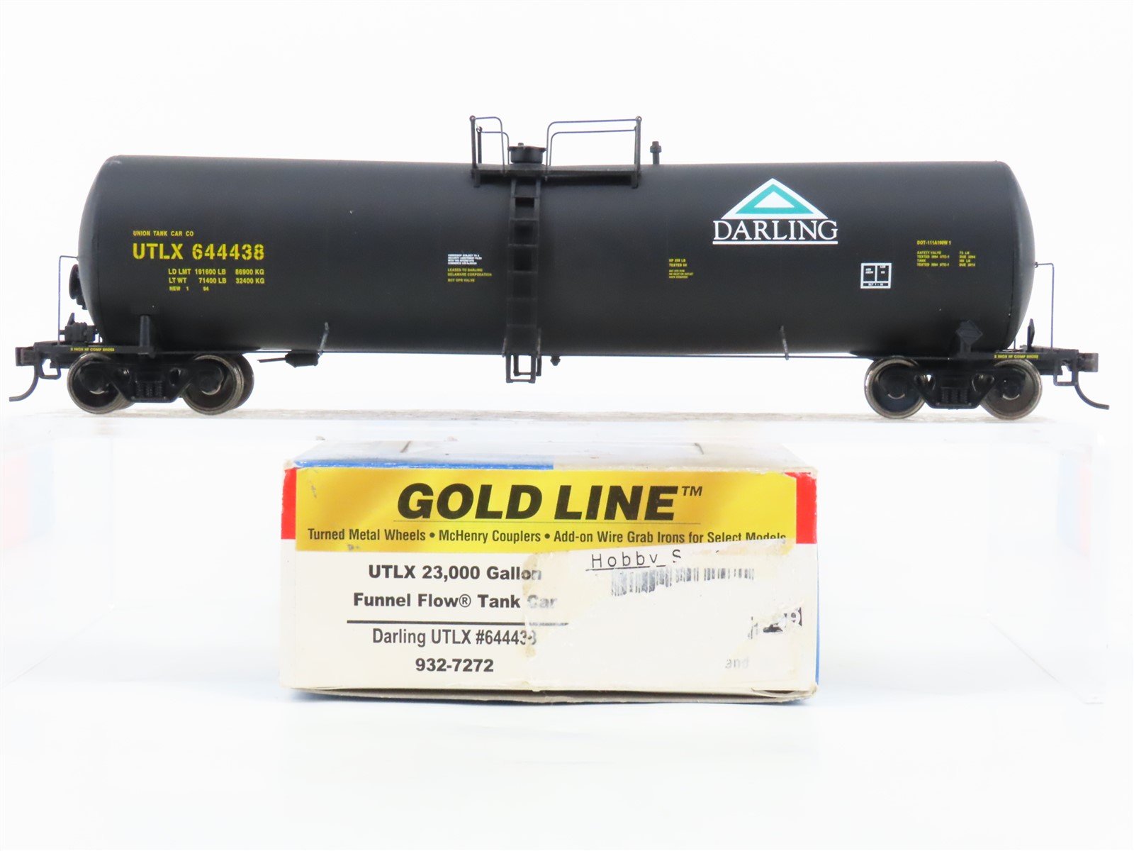 HO Scale Walthers Gold Line 932-7272 UTLX Darling Funnel Flow Tank Car #644438