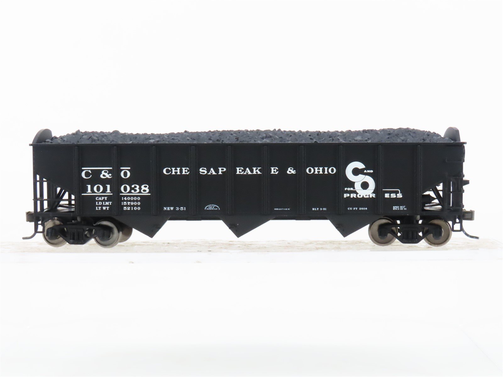 HO Scale Atlas Trainman C&O Chesapeake & Ohio Railroad 3-Bay Open Hopper #101038