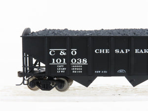 HO Scale Atlas Trainman C&O Chesapeake & Ohio Railroad 3-Bay Open Hopper #101038