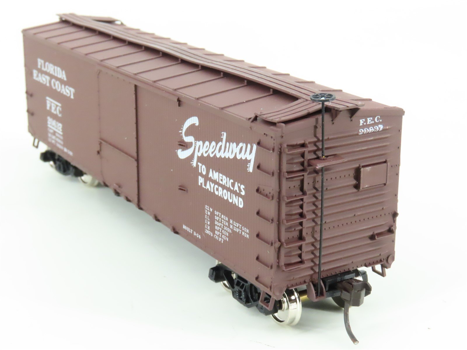 HO Scale Accurail Accuready 94627 FEC Florida East Coast Wood 40' Box Car #20637