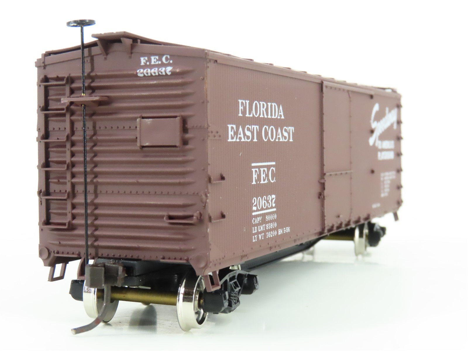 HO Scale Accurail Accuready 94627 FEC Florida East Coast Wood 40' Box Car #20637