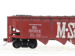 HO Scale AHM M&StL Minneapolis & St Louis 4-Bay Hopper #541002 -Custom Weathered
