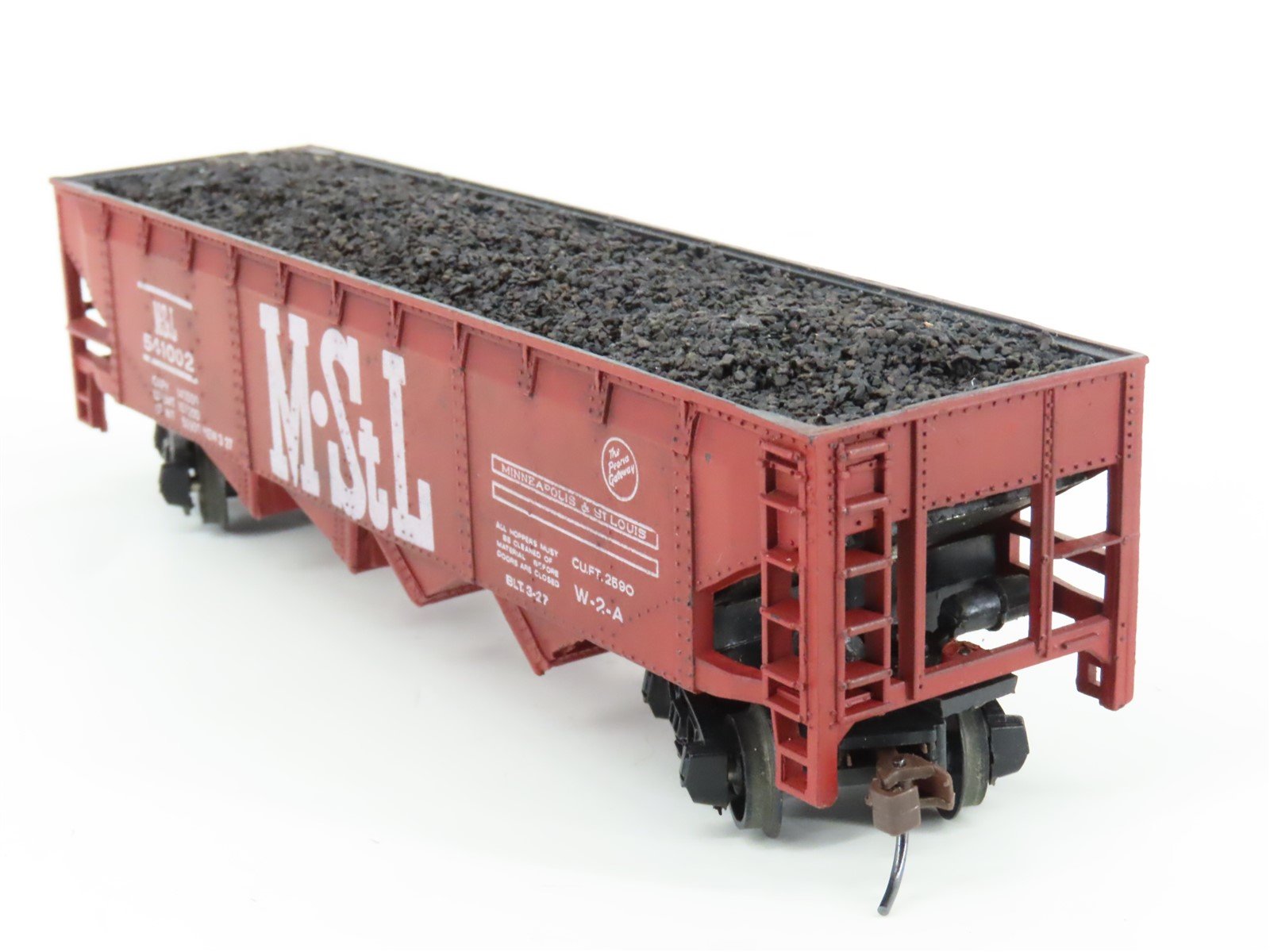 HO Scale AHM M&StL Minneapolis & St Louis 4-Bay Hopper #541002 -Custom Weathered