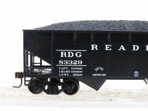 HO Scale RDG Reading 2-Bay Open Hopper #83329 w/Coal Load