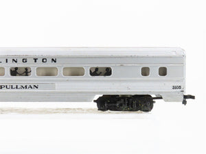 HO Scale Tyco CBQ Burlington Pullman Coach Passenger Car #3105