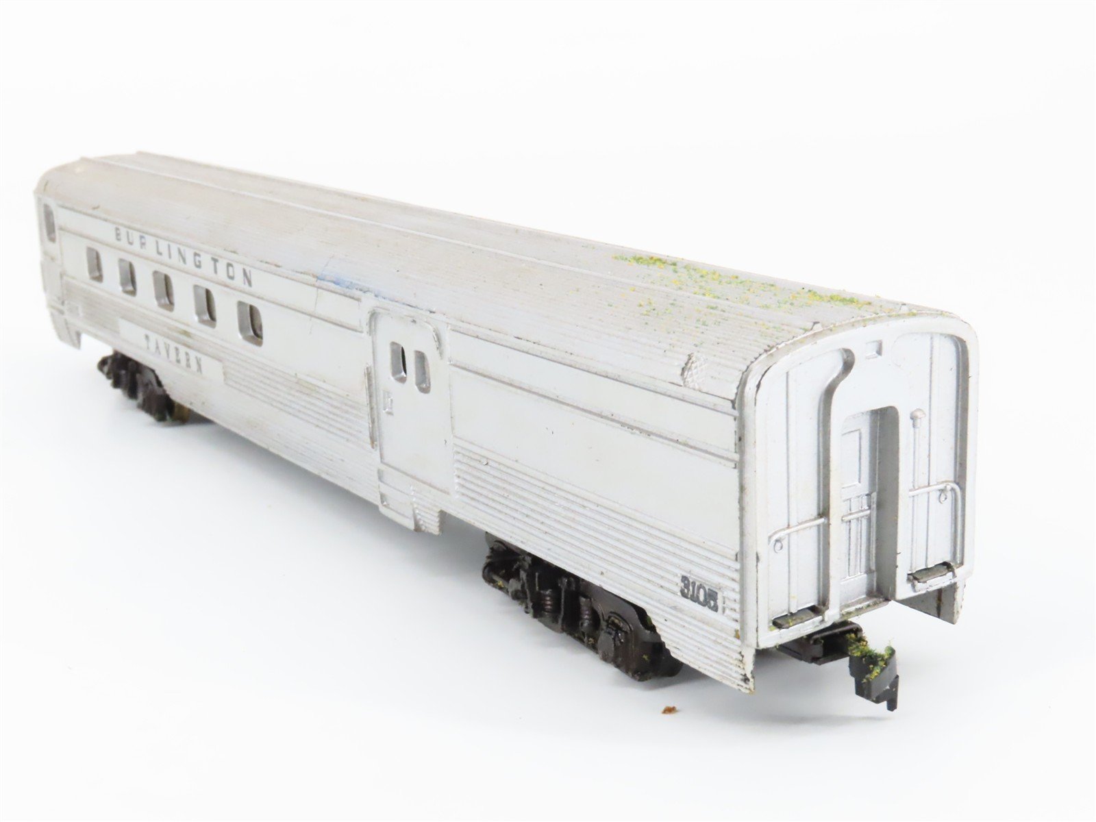 HO Scale Tyco CBW Burlington Tavern Passenger Car #3105 w/Light