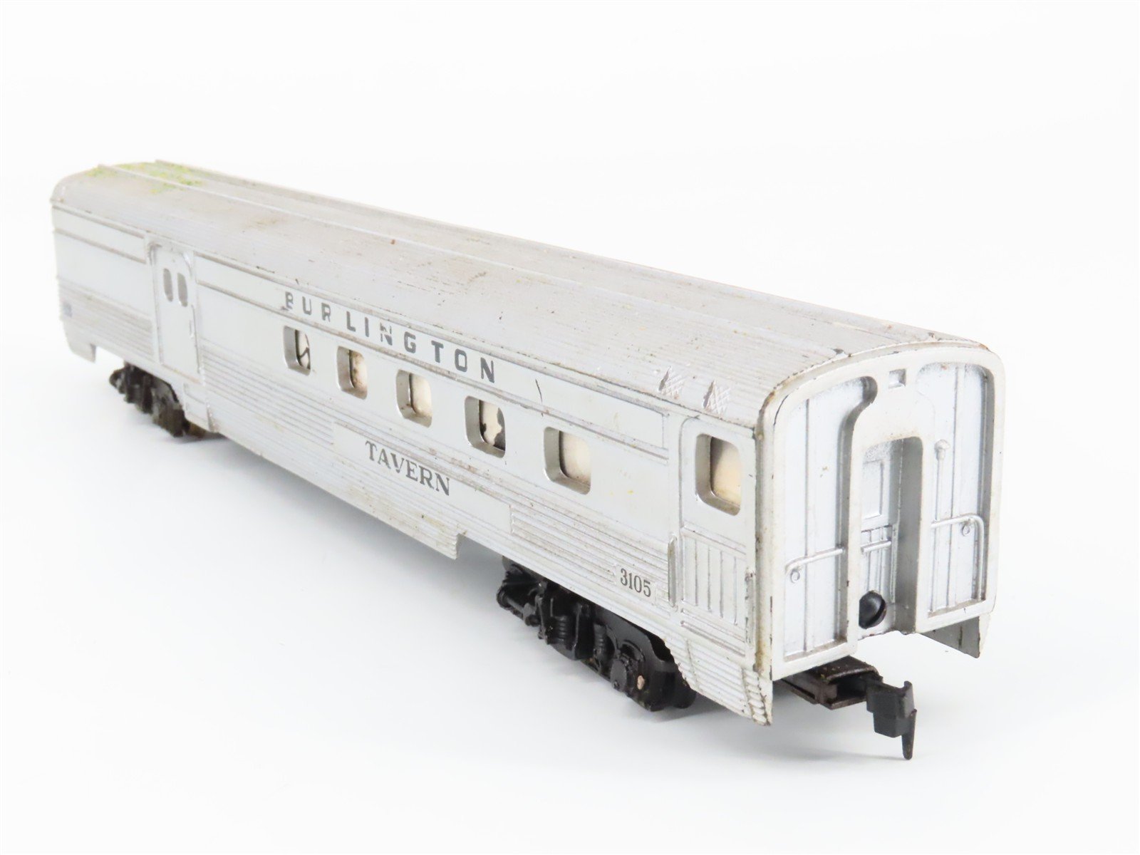HO Scale Tyco CBW Burlington Tavern Passenger Car #3105 w/Light
