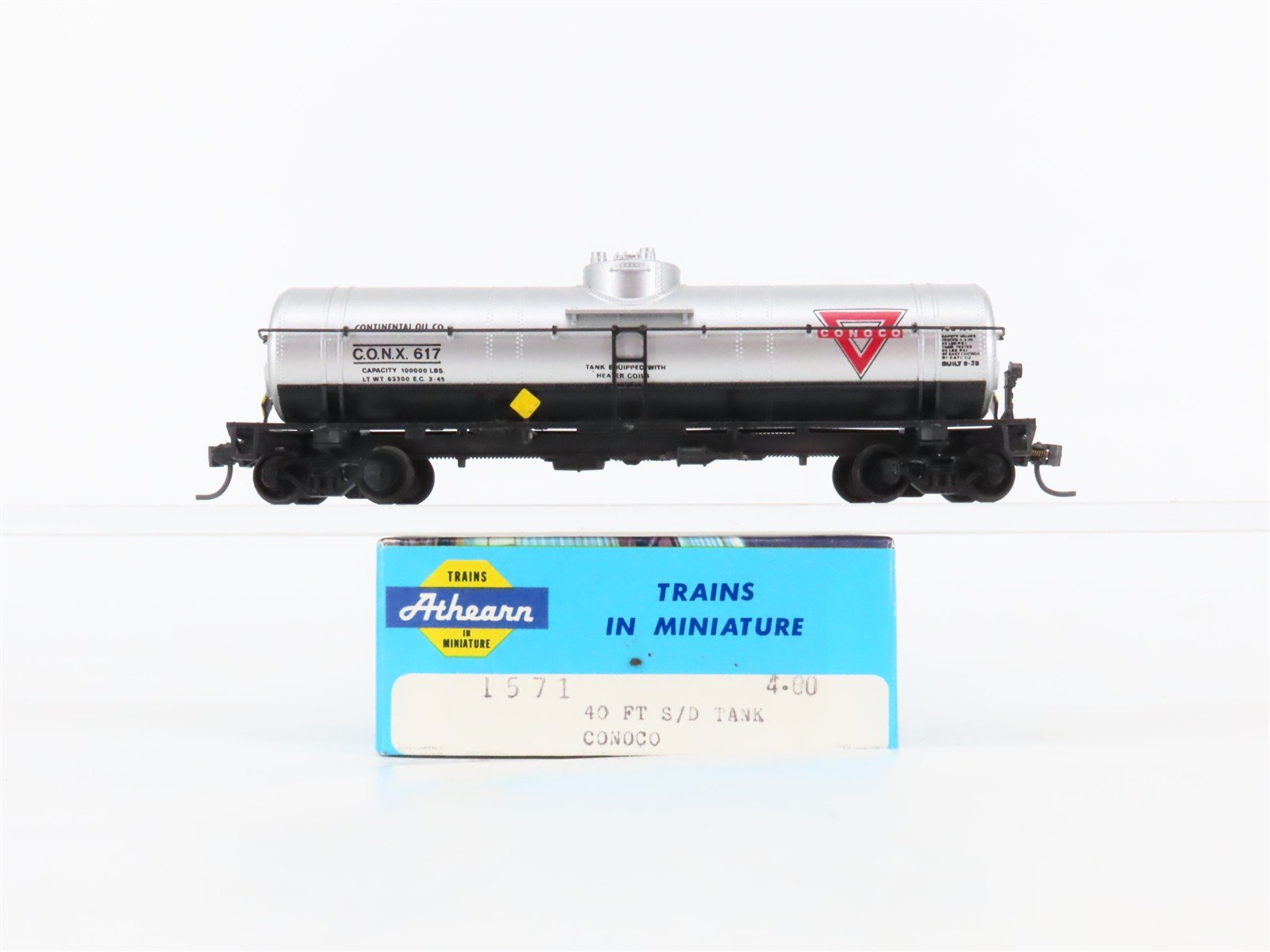 HO Scale Athearn 1571 CONX Conoco Single Dome Tankcar #617