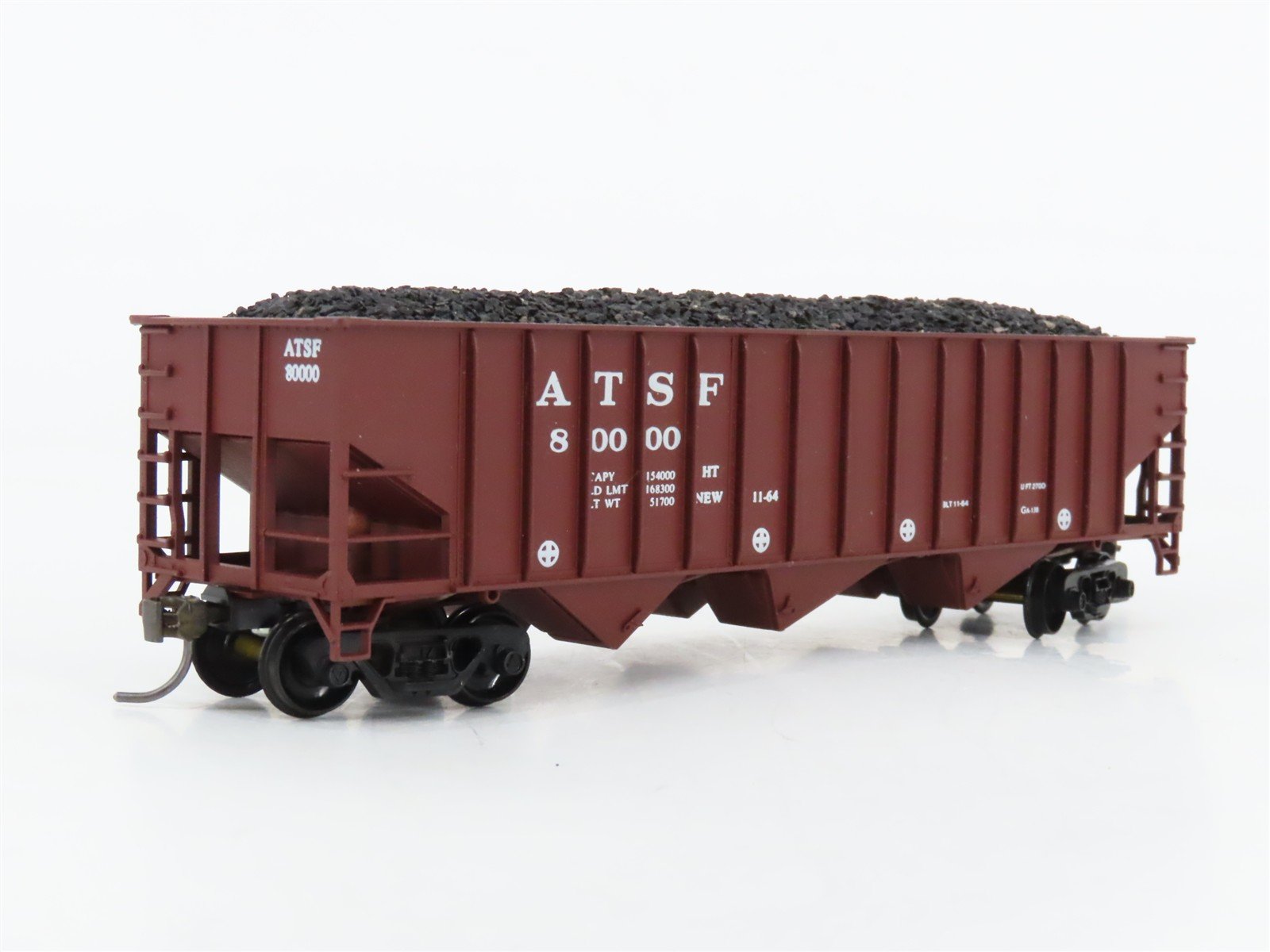 HO Scale Athearn 5405 ATSF Santa Fe 34' 3-Bay Open Hopper #80000 wLoad