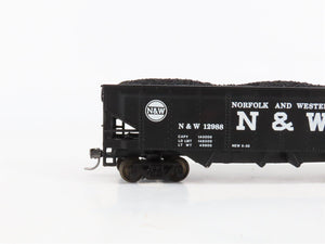 HO Scale Athearn 4444 N&W Norfolk & Western 34' 3-Bay Open Hopper #12988 wLoad