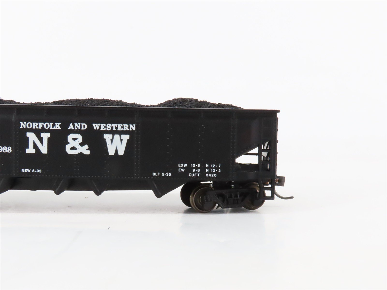 HO Scale Athearn 4444 N&W Norfolk & Western 34' 3-Bay Open Hopper #12988 wLoad