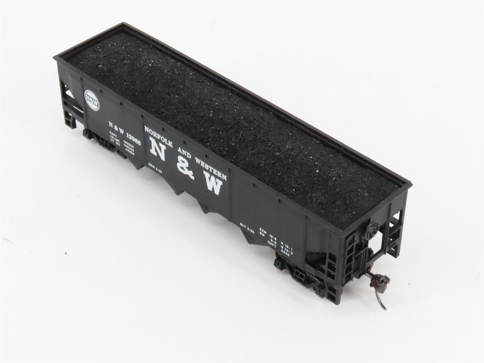HO Scale Athearn 4444 N&W Norfolk & Western 34' 3-Bay Open Hopper #12988 wLoad