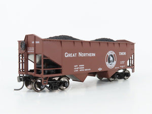 HO Scale Athearn 5405 GN Great Northern 34' 2-Bay Open Hopper #73636 wLoad