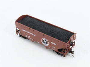 HO Scale Athearn 5405 GN Great Northern 34' 2-Bay Open Hopper #73636 wLoad