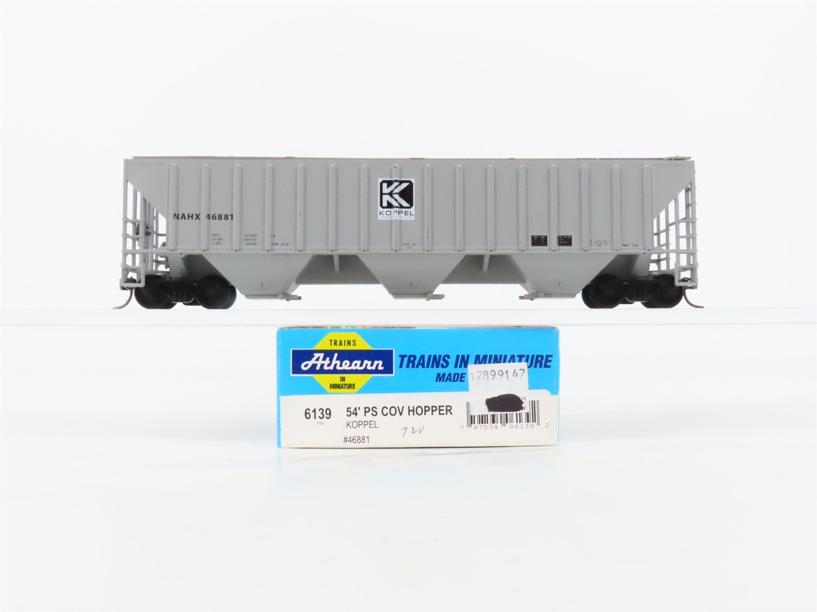 HO Scale Athearn 6139 NAHX Koppel 54' PS 54' 3-Bay Covered Hopper #46881