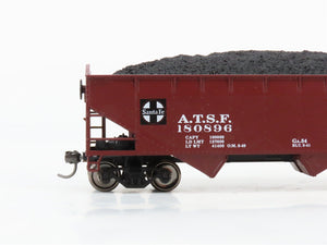 HO Scale Athearn ATSF Santa Fe 34' 2-Bay Hopper #180896 w/Coal Load