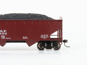 HO Scale Athearn ATSF Santa Fe 34' 2-Bay Hopper #180896 w/Coal Load