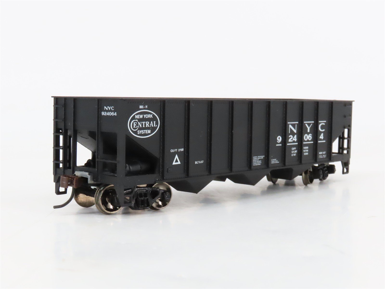 HO Scale Athearn 23317 NYC New York Central 40' 3-Bay Hopper #924064