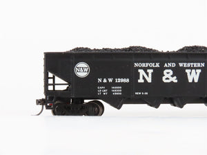 HO Scale Athearn N&W Norfolk & Western 4-Bay Open Hopper #12988 w/Coal Load