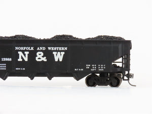 HO Scale Athearn N&W Norfolk & Western 4-Bay Open Hopper #12988 w/Coal Load