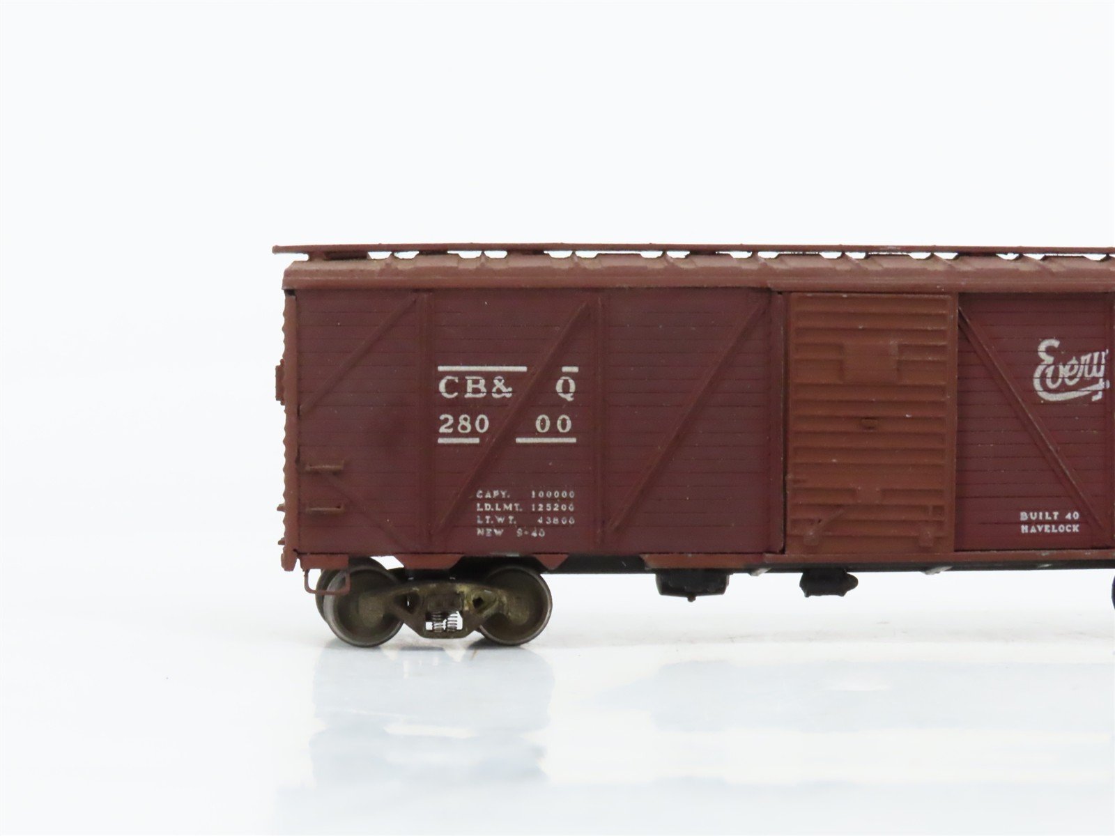 HO Scale Metal CBQ Burlington 40' Boxcar #28000 CUSTOM