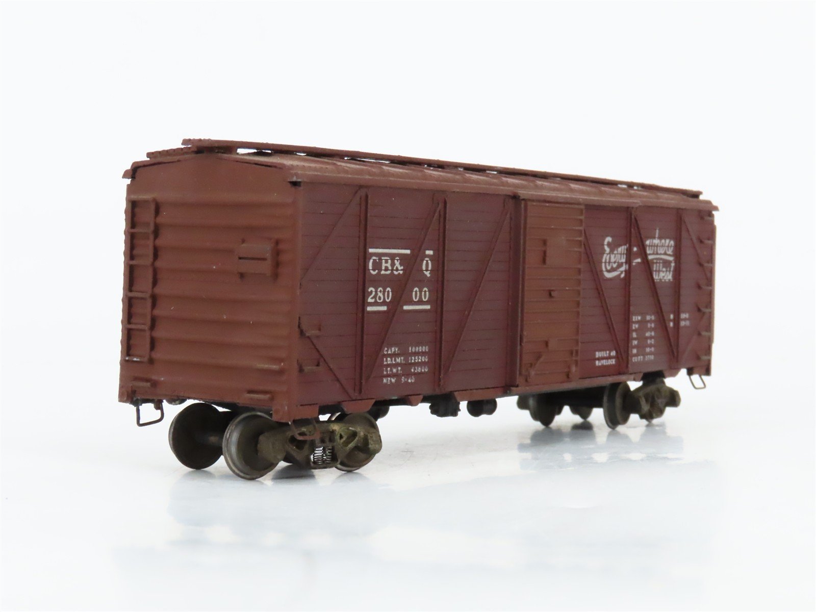 HO Scale Metal CBQ Burlington 40' Boxcar #28000 CUSTOM
