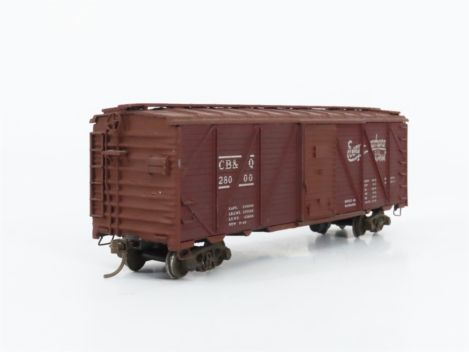 HO Scale Metal CBQ Burlington 40' Boxcar #28000 CUSTOM