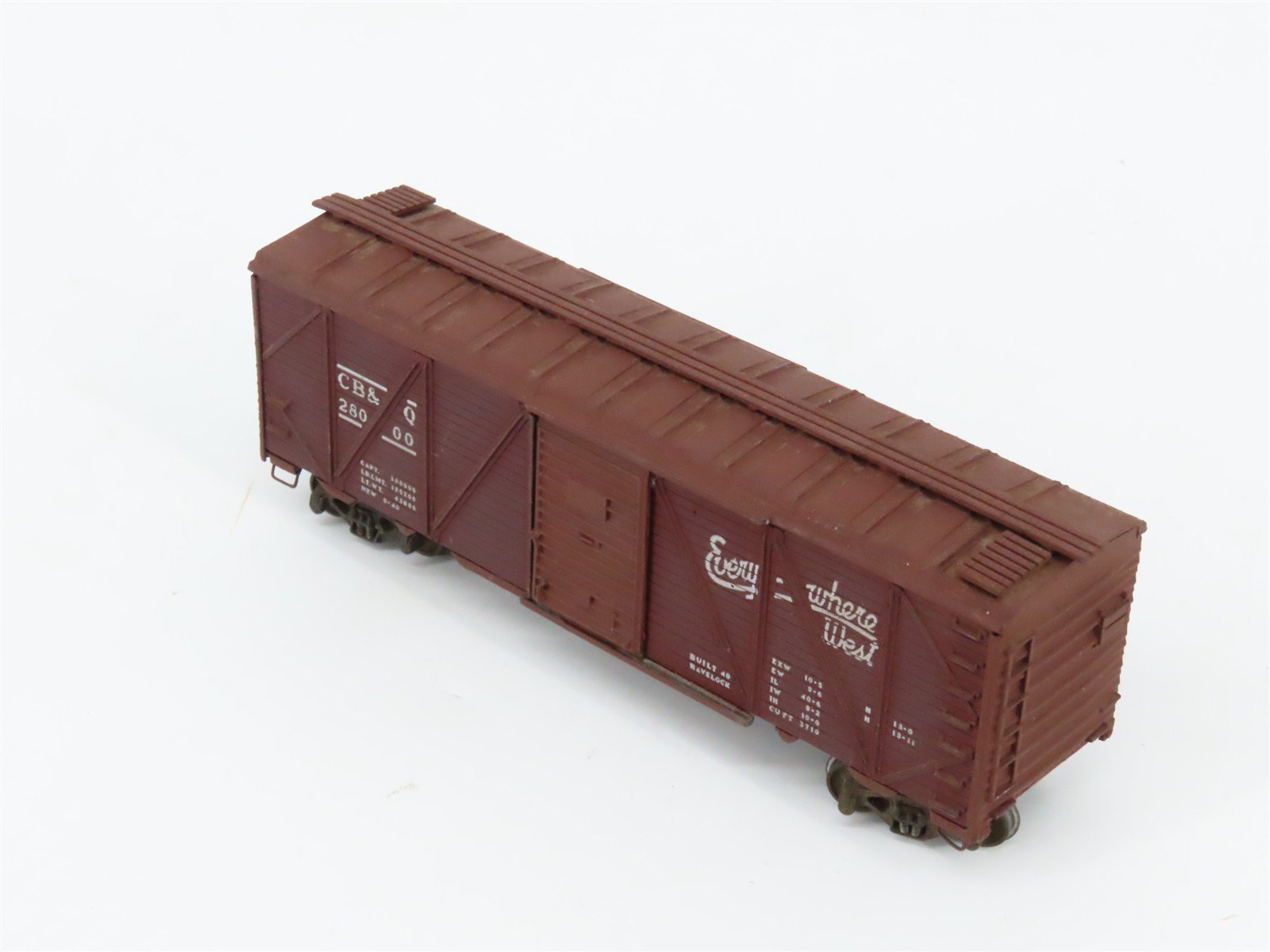 HO Scale Metal CBQ Burlington 40' Boxcar #28000 CUSTOM