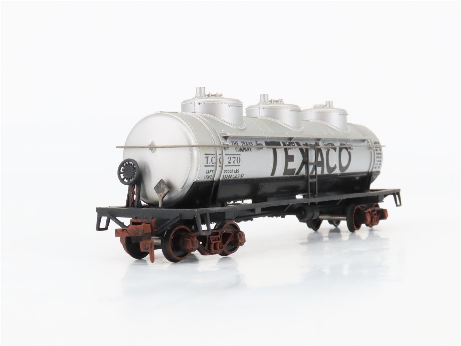 HO Scale Athearn 1501 TCX Texaco 3-Dome Tankcar #270 Weathered