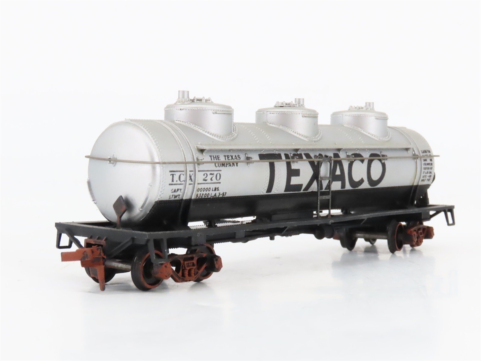 HO Scale Athearn 1501 TCX Texaco 3-Dome Tankcar #270 Weathered