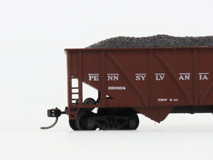 HO Scale Athearn PRR Pennsylvania 2-Bay Hopper #220804 w/Coal Load