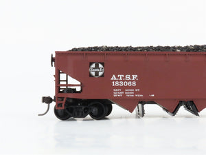 HO Scale Athearn 1758 ATSF Santa Fe 4-Bay Open Hopper #183068 w/Coal Load