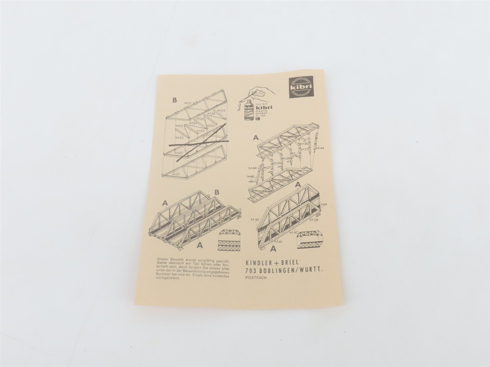 HO Scale Kibri B9694 Steel Carrier Box Bridge Building Kit