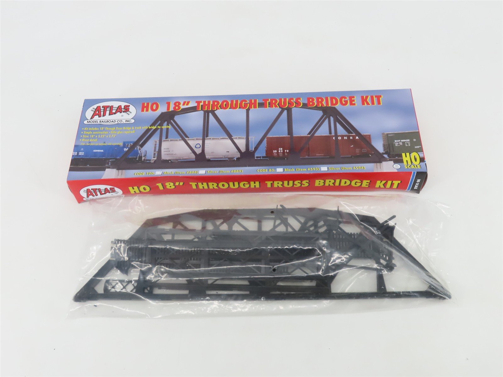 HO Scale Atlas 888 18" Through Truss Code 100 Single Track Bridge Kit