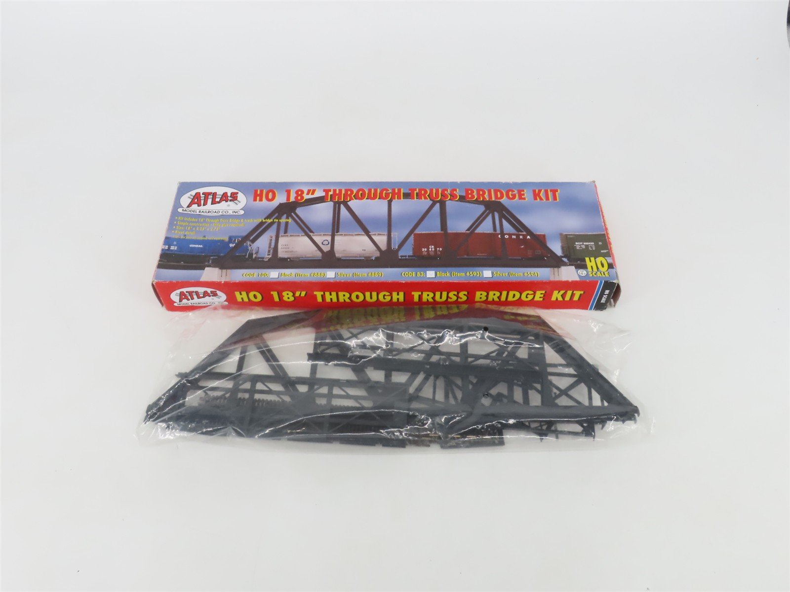 HO Scale Atlas 593 18" Through Truss Code 83 Single Track Bridge Kit