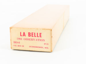 HO Scale La Belle Kit HO-6 Wood 1903 Observation Passenger - Partially Assembled