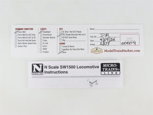 N Micro-Trains MTL 98600022 NS Norfolk Southern SW1500 Diesel #2203 - DCC Ready
