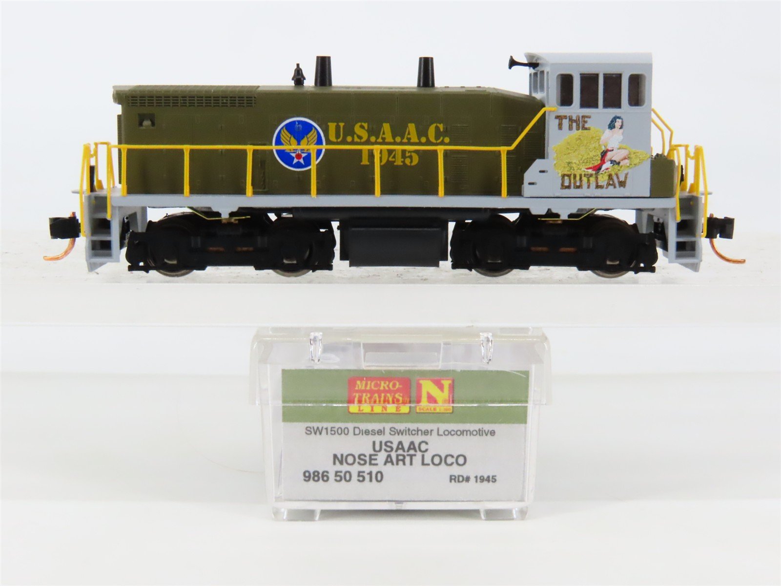 N Micro-Trains MTL 98650510 USAAC Nose Art "The Outlaw" SW1500 Diesel -DCC Ready