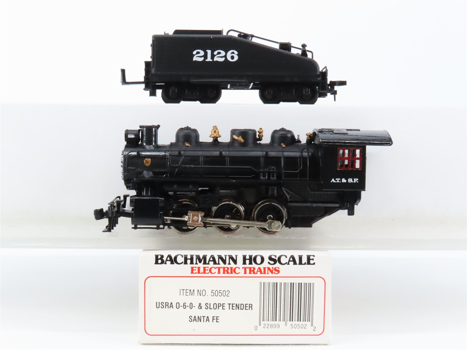 HO Scale Bachmann 50502 ATSF Santa Fe USRA 0-6-0 Steam Locomotive #2126