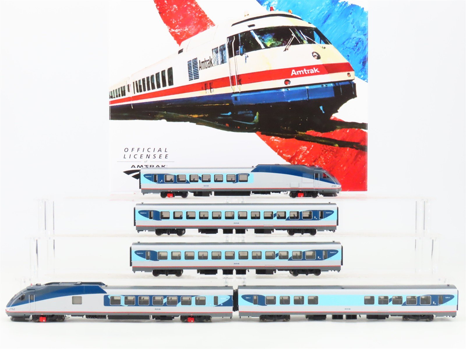 HO Rapido 25505 AMTK Amtrak Phase V Rohr Turbotrain 5-Unit Set w/ DCC & Sound
