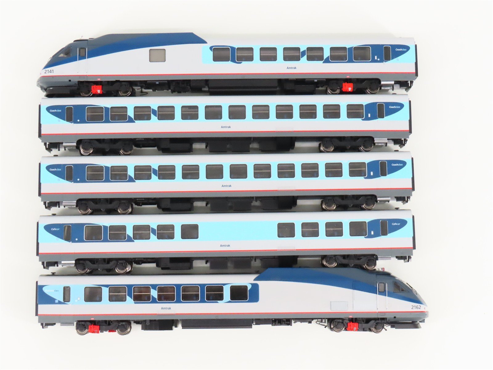 HO Rapido 25505 AMTK Amtrak Phase V Rohr Turbotrain 5-Unit Set w/ DCC & Sound