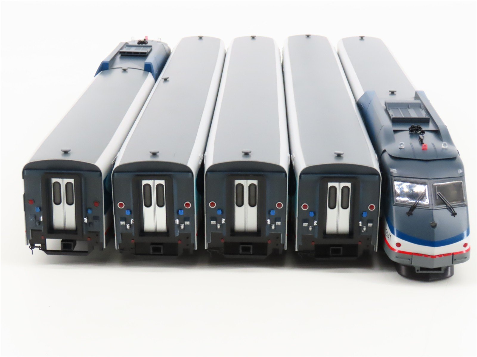 HO Rapido 25505 AMTK Amtrak Phase V Rohr Turbotrain 5-Unit Set w/ DCC & Sound