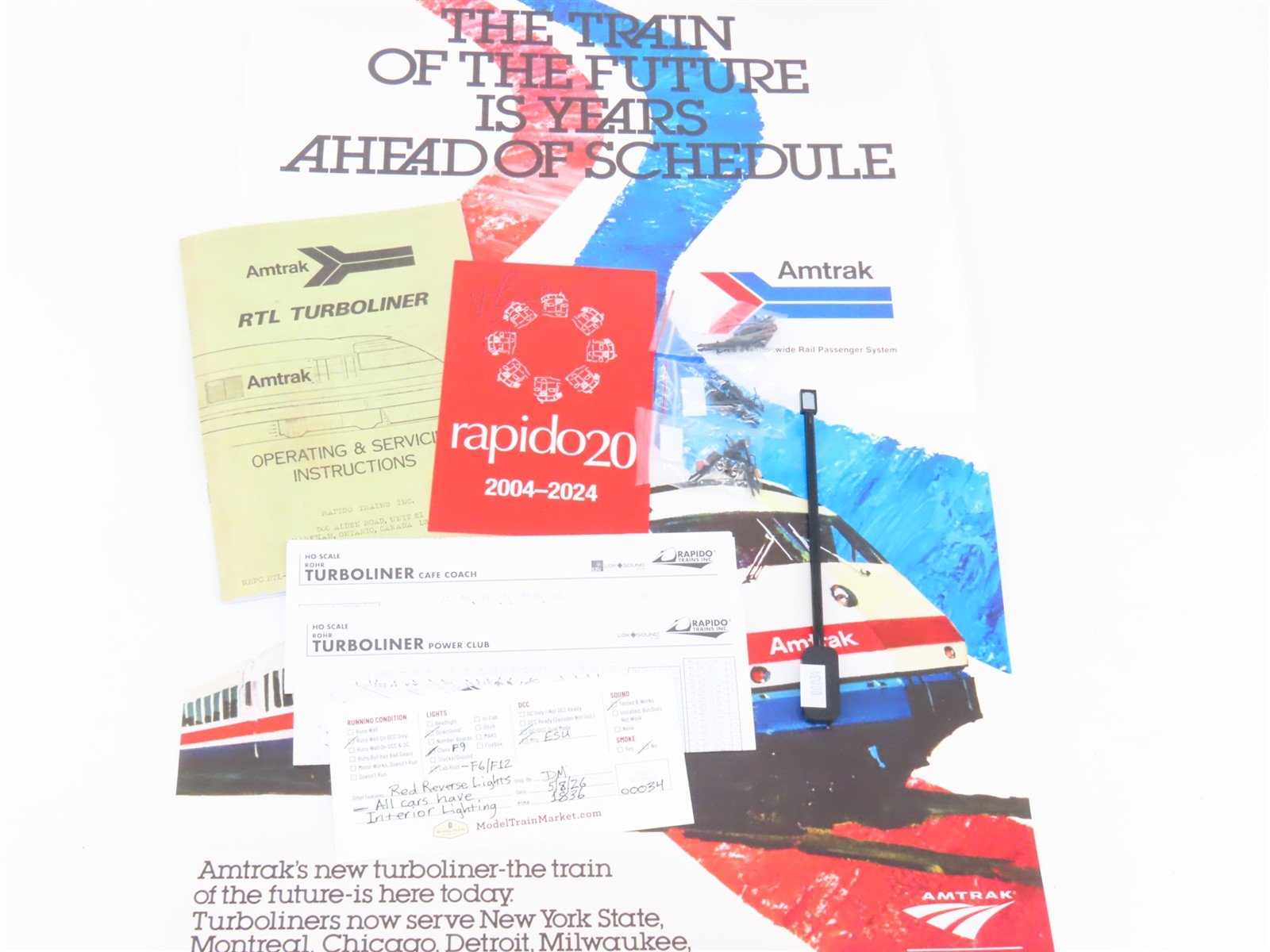 HO Rapido 25505 AMTK Amtrak Phase V Rohr Turbotrain 5-Unit Set w/ DCC & Sound