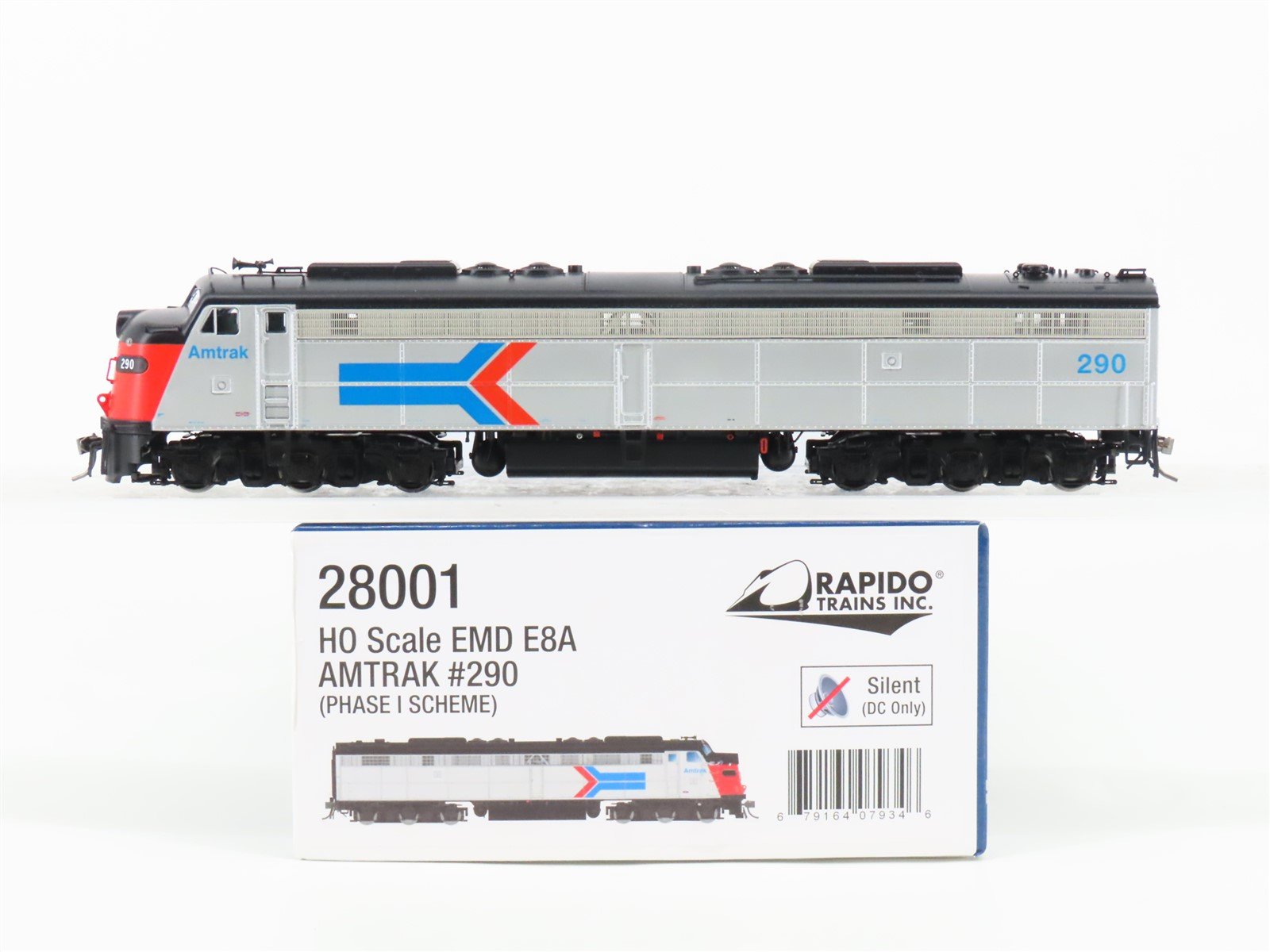 HO Scale Rapido 28001 Amtrak E8A Phase I Diesel Locomotive #290
