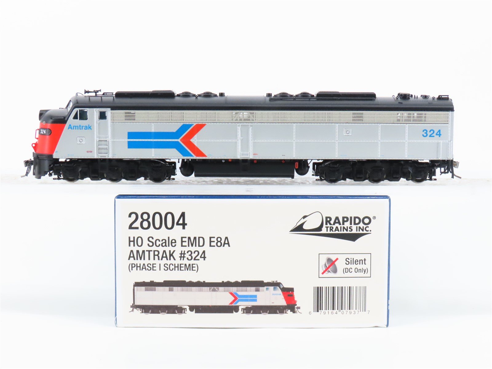 HO Scale Rapido 28004 Amtrak E8A Phase I Diesel Locomotive #324