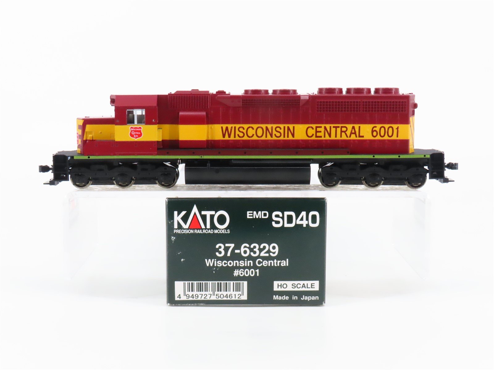 HO Scale Kato 37-6329 WC Wisconsin Central SD40 Diesel Locomotive #6001
